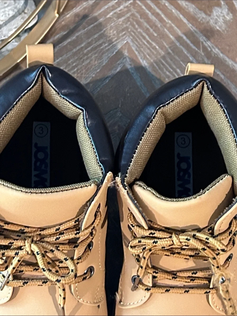 Kids Tan Workmen Work Style Boots Big Boys Size 3